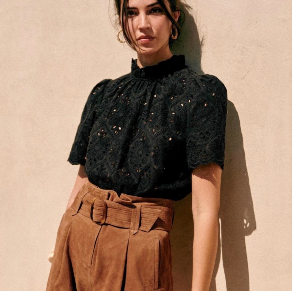 Sezane Louisah Blouse Noir. - Size 34